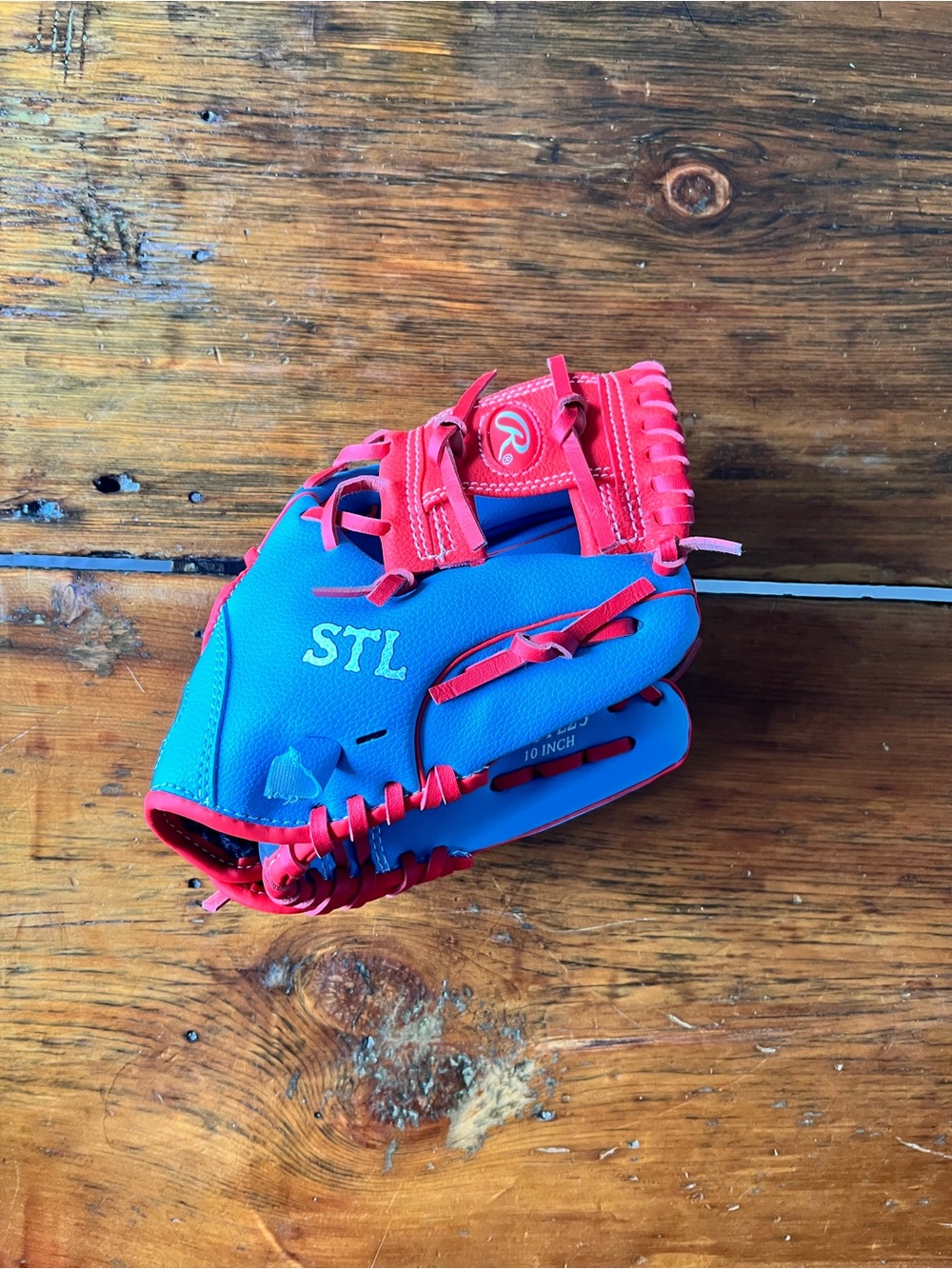 Rawlings Blue and Red Youth Baseball Glove